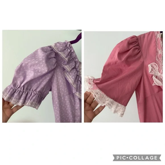 ✨ Vintage Prairie Square Dance Dress Bundle Lace Ruffle Cottagecore XS - Picture 9 of 11